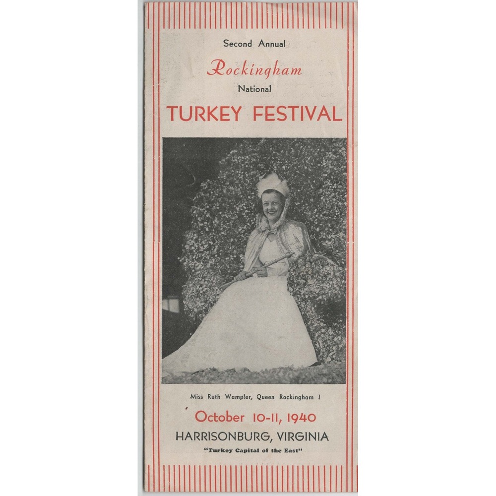 1940 Rockingham National Turkey Festival Program Harrisonburg Virginia VG- - Picture 1 of 3